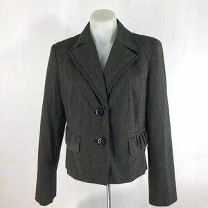 Worthington Blazer Ruffle Pocket Double Button